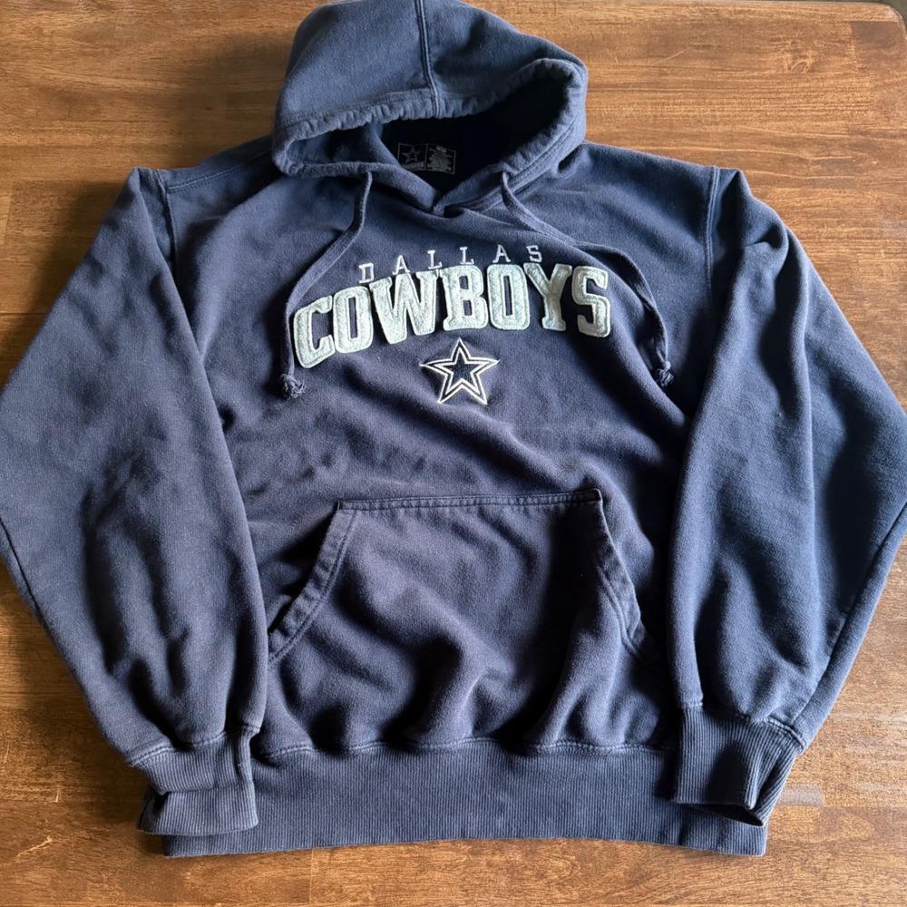 Dallas Cowboys Team Apparel Mens Navy Blue Hoodie Sweatshirt Large NFL Football
